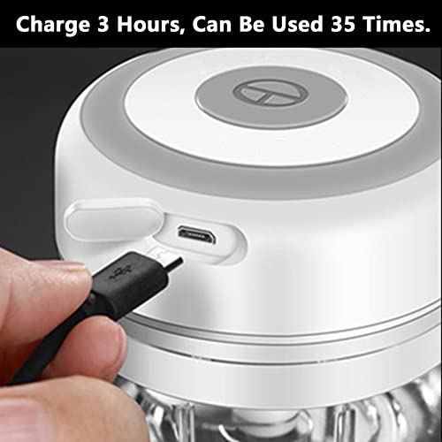 Electric Mini Garlic Chopper, 100ML Food Chopper Garlic Mincer USB - color: 100ML White
