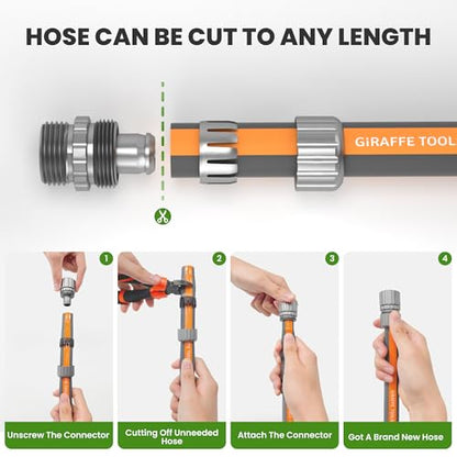 Giraffe Tools 25FT Lay Flat Garden Hose 50% Lighter Water Hose - size: 25FT