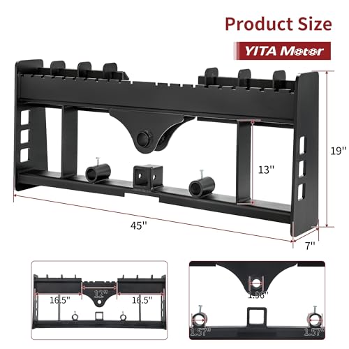 YITAMOTOR 45" Skid Steer Pallet Forks Frame Attachment, 4000 lbs Capacity