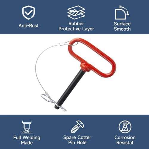 1/2" x 4" Inch Trailer Hitch Pin and Clip Towing Hitchs for Tractors