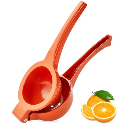 Y-ME Manual Juicer Citrus Lemon Squeezer, Fruit Juicer Lime Press Metal, Professional Hand Juicer Kitchen Tool(Orange) - color: Orange