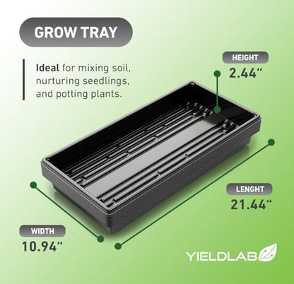 10x20 Inch Black Plastic 10 Pack Plant Propagation Tray No Holes - color: Black, size: 10-Pack