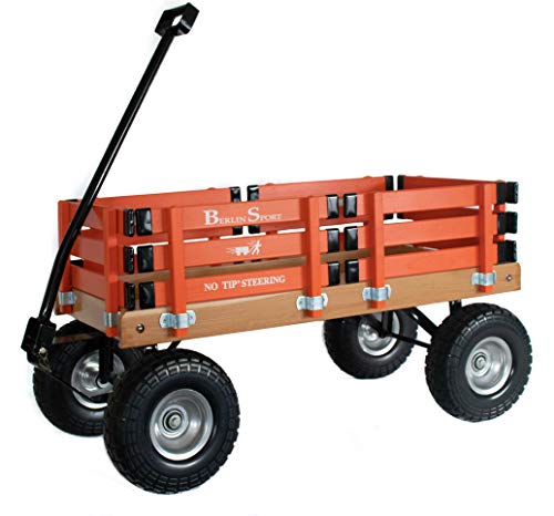 Berlin Flyer Sport Wagon - Model F410 - Amish Made in Ohio, USA - 10" No-Flat Tires (Orange) - color: Orange