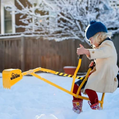 Big Dig Excavator Ride-On Sandbox Digger with 360 Rotation Base, Yellow - color: Yellow