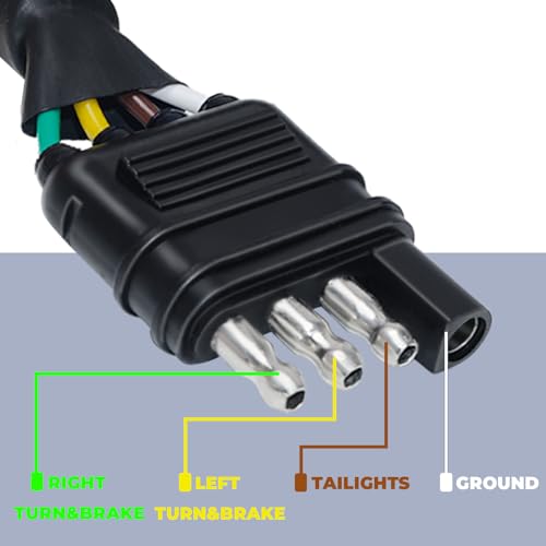 BFXM 4 Pin Flat to 7 Pin RV Blade Trailer Adapter with Mounting Bracket - color: 4 PIN