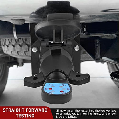 Nilight 7 Pin Male Trailer Round RV Blade Connector Socket - color: 7 Way Trailer Light Tester