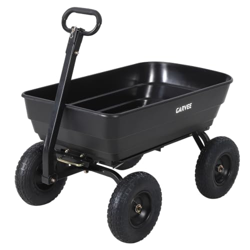 Garvee Garden Dump Cart, 1200lb Heavy Duty Poly Wagon with Pneumatic Tires - size: 1200LBS