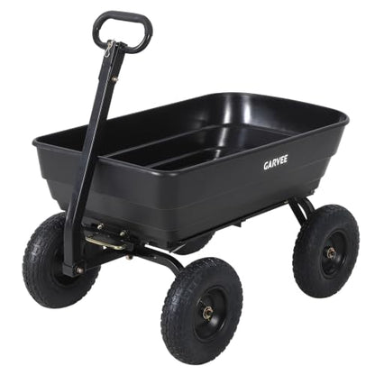 Garvee Garden Dump Cart, 1200lb Heavy Duty Poly Wagon with Pneumatic Tires - size: 1200LBS