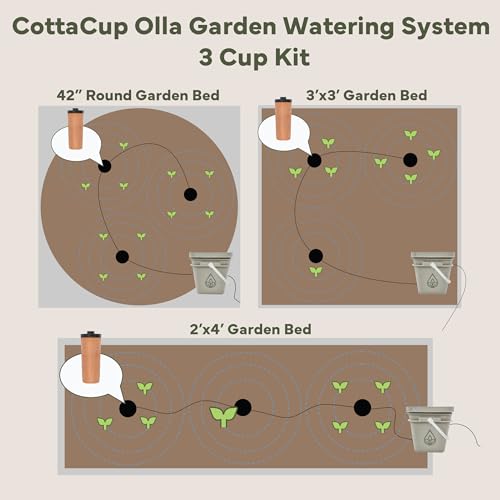 Thirsty Earth: CottaCup Automatic Olla Watering System for Your Garden (3 Cup Kit) - size: 3 Cup Kit