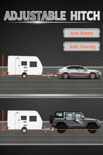 METOWARE 2.5'' Aluminum Adjustable Trailer Hitch, 6'' Drop/Rise,18K GTW - color: Sliver, size: 6'' Drop