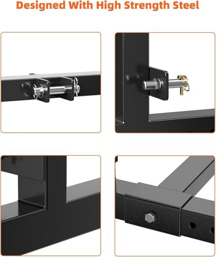 Heavy Duty 1500 LBS Capacity 3 Point Hitch Pallet Fork for Category 1 Tractors, Adjustable Fork, Tines Steel Frame Loader Attachment for Material Handling