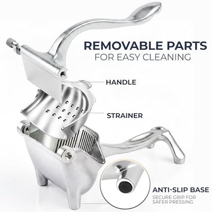Zulay Kitchen Manual Fruit Juicer - color: Silver