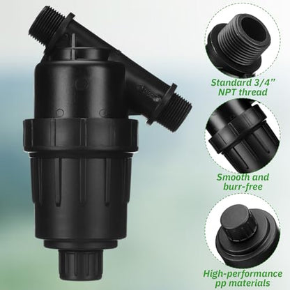 Glooglitter 2 Pcs 3/4" NPT Drip Irrigation Y Filter, 120 Mesh Screen