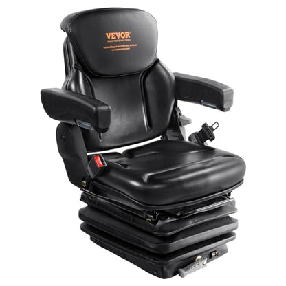 VEVOR Universal Forklift Seat, Tractor Seat with Armrest & Adjustable Back - style: High Suspension