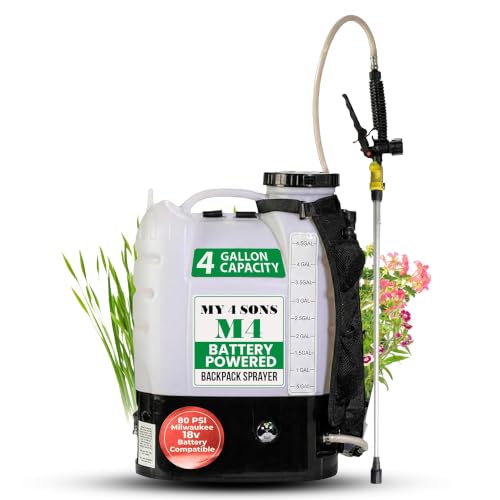 M4 Battery Powered Backpack Sprayer - 18V Milwaukee Battery Compatible - size: M4 100 PSI Milwaukee Compatible
