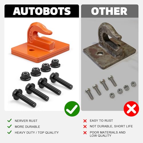 AUTOBOTS Tractor Bucket Hooks 3/8" Bolt On Chain Grab Hooks 2 Pack Orange - color: Orange