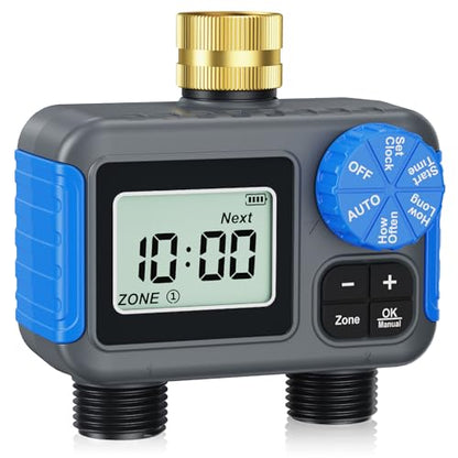 Sprinkler Timer with Brass Swivel, Hose Timers for Watering - size: 2 Outlet