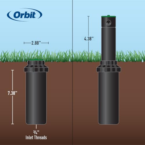 Orbit 55460 Voyager 4" Hard Top Pop-Up Gear Drive Rotor Sprinkler Head, 35 ft, Adjustable - size: 1- Pack, style: Hard Cap