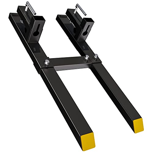 YITAMOTOR 43" Clamp on Pallet Forks, 2000lbs Skid Steer Tractor Bucket Fork - size: 60 Inch 2000LBS w/Bar
