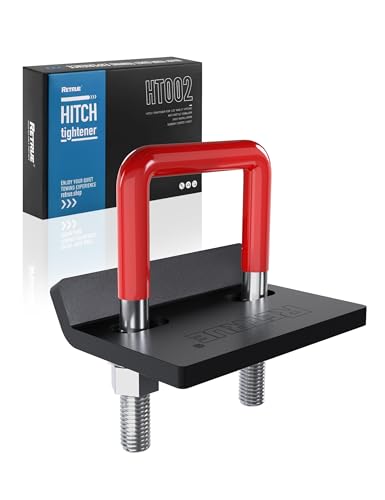 RETRUE Anti Rattle Hitch Tightener 1.25"-2", Rubber Coated Hitch Stabilizer - style: Red