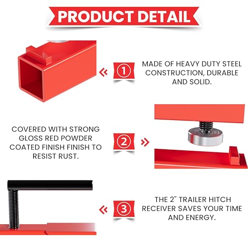 HECASA Clamp On Trailer Hitch 2" Ball Tractor Mount Receiver Hitch Mount Adapter Compatible with Deere Bobcat Tractor Bucket