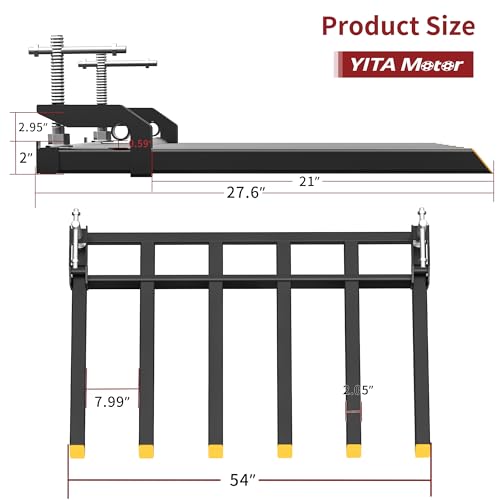 YITAMOTOR 4000lbs Clamp on Debris Forks Fits 60'' Tractor Bucket Loader - size: 6 Debris Forks