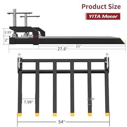YITAMOTOR 4000lbs Clamp on Debris Forks Fits 60'' Tractor Bucket Loader - size: 6 Debris Forks