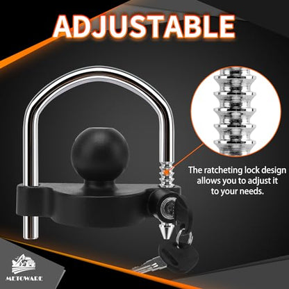 METOWARE Trailer Coupler Lock, Fit 1-7/8", 2", 2-5/16" Coupler, Black - color: Black Matte, size: 1 PACK