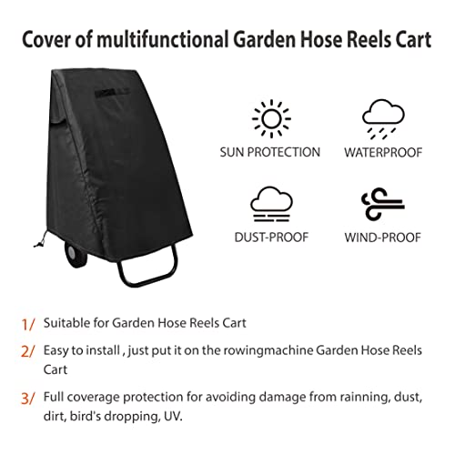 Garden Hose Reel Cover, 420D Oxford Polyester Coated Tarp, 100% Waterproof, All Weather Use, for:Klz,Suncast,OB and More,Black.25.9" x24.8" x 34.6". - size: 25.9" x24.8" x 34.6"