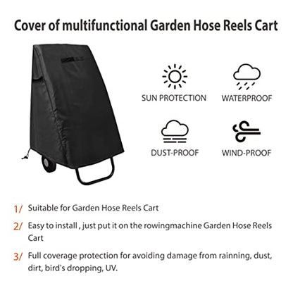 Garden Hose Reel Cover, 420D Oxford Polyester Coated Tarp, 100% Waterproof, All Weather Use, for:Klz,Suncast,OB and More,Black.25.9" x24.8" x 34.6". - size: 25.9" x24.8" x 34.6"