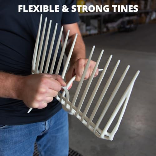 SUEVIA - Pro Manure Fork Head Without Handle - Ultra Strong and Stable - Teeth Length: 7 3/4'' - Premium Pitchfork Replacement Head - White (2 Units)