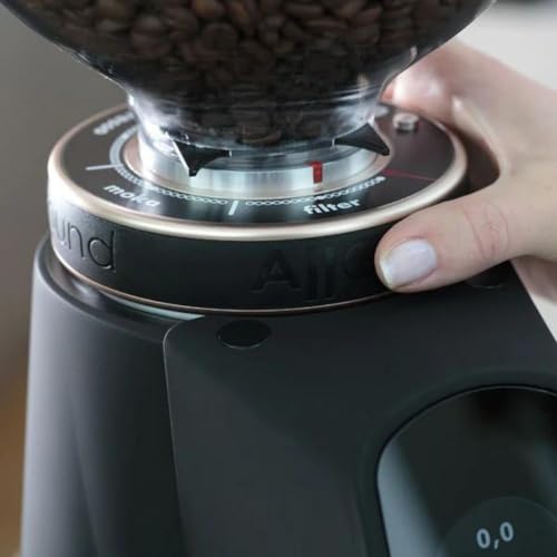 AllGround All Purpose Home Coffee Grinder - Residential Grinder - Made in Italy - By Fiorenzato (Black/w Rose Gold) - color: Black /w Rose Gold
