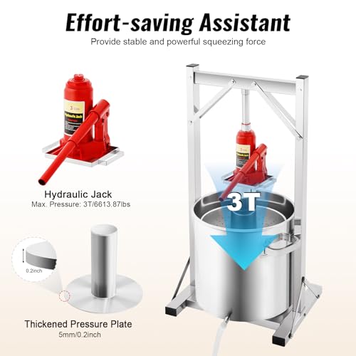 Fruit Press Crusher Grinder Apple Juice Wine Cider & Hydraulic Jack Fruit Press