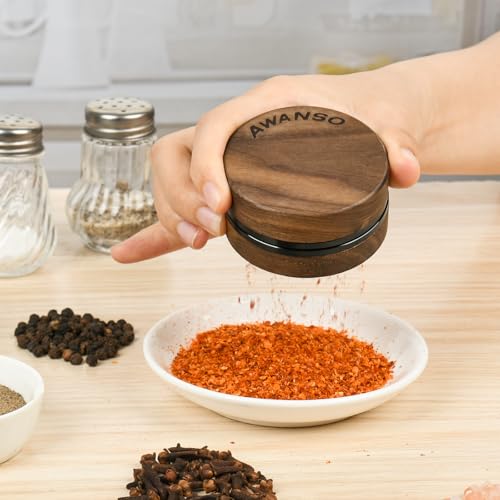 3-Piece Grinder, 2.5" Walnut Wood & Aluminum Grinder for Kitchen Spices with Large Bottom Chamber