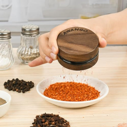 3-Piece Grinder, 2.5" Walnut Wood & Aluminum Grinder for Kitchen Spices with Large Bottom Chamber