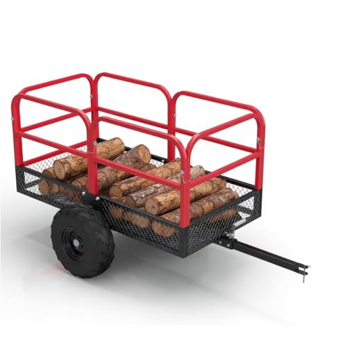 Garden Dump Cart ATV Trailer Tow Behind, Heavy Duty Steel Utility Trailer 1700 Lbs/17 Cu.Ft Capacity, Dump Trailers Mover for Lawn with Removeable Sides Style B - size: Style B