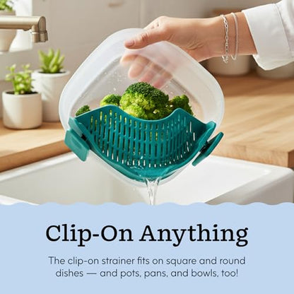 Anyday Silicone Clip On Strainer, Blueberry - color: Blueberry
