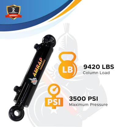 2x16 Hydraulic Cylinder - 2" Bore 16" Stroke Double Acting Swivel Ball Welded Hydraulic Cylinder 3500 PSI Retracted: 26, Extended: 42, SAE#6 - size: 2x16