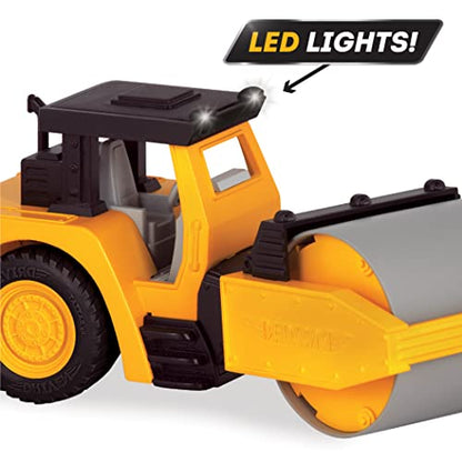 Driven by Battat – 7-Inch Steam Roller Toy with Lights & Sounds, Movable Parts, Construction Vehicle for Boys & Girls, Durable Design, Realistic Details, 3+ Years Toy for Kids - style: Steam Roller