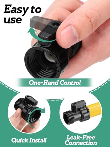 12 Pack 3/4'' Plastic Garden Hose Shut Off Valve, Garden Hose Quick Connect