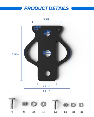 Xprite ATV/UTV 3-Way Hitch Adapter, 3500 lbs Steel Hitch Mount with Bolt - color: Stlye 3