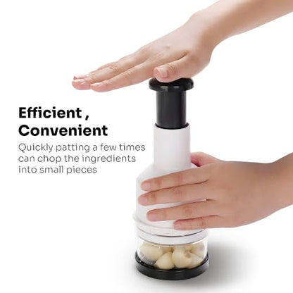 Vegetable Chopper, Manual Food Processor, Hand Push Garlic Onion Cutter, Suitable for Vegetables, Ginger, Fruits, Nuts, Herbs