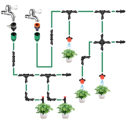 RedChili 50 Pack Drip Irrigation Universal 1/4" Barbed Cross Fitting, Drip System Parts Double Barbed Cross Tee Connectors Fits 1/4-Inch Drip Tubing Irrigation for Drip Line Connection - size: 1/4" Barbed Cross