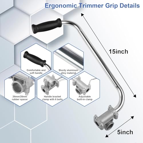 Weed Eater Handle Extension with Ergonomic String Trimmer Grip - color: Sliver Set