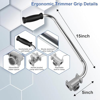 Weed Eater Handle Extension with Ergonomic String Trimmer Grip - color: Sliver Set