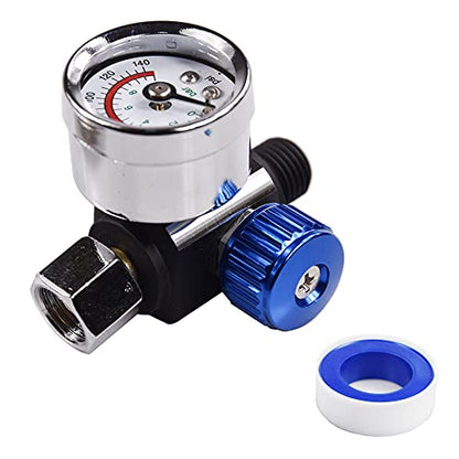 Spray Gun Air Pressure Regulator, 1/4"-NPT Air Pressure Regulator Kit