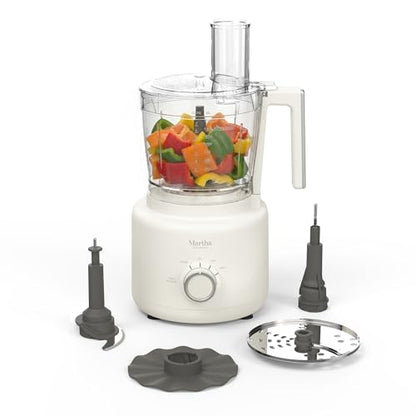 Martha Stewart 10 Cup Food Processor & Electric Chopper, One Touch Pulse - color: Linen Cream