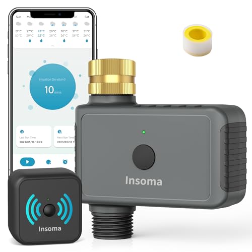 WiFi Hose Timer with Brass Inlet, Smart Water Timer 1 Zone, Sprinkler Timer w/WiFi hub for Remote Control via 2.4Ghz WiFi, Voice/App Controls with Alexa & Google Assistant, for Lawns Yards - size: WiFi Version Brass Inlet