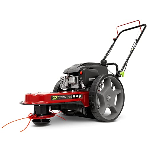 Earthquake Walk Behind String Mower With 160cc Viper 4-Cycle Engine, 22” Cutting Diameter, 14” Never-Go-Flat Wheels, Easy Assembly, Adjustable Handlebar, 40314