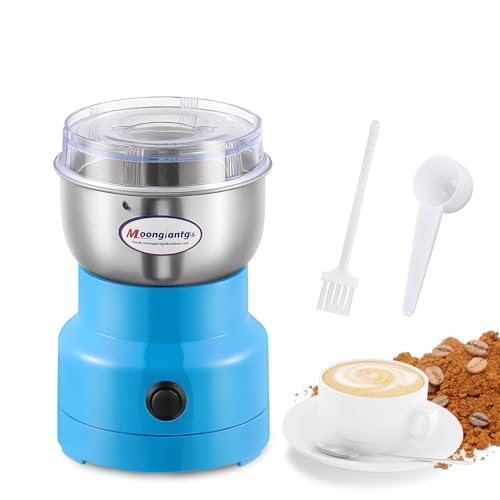 Moongiantgo Mini Coffee Grinder Electric 200W 10s Fast Grinding - color: Blue